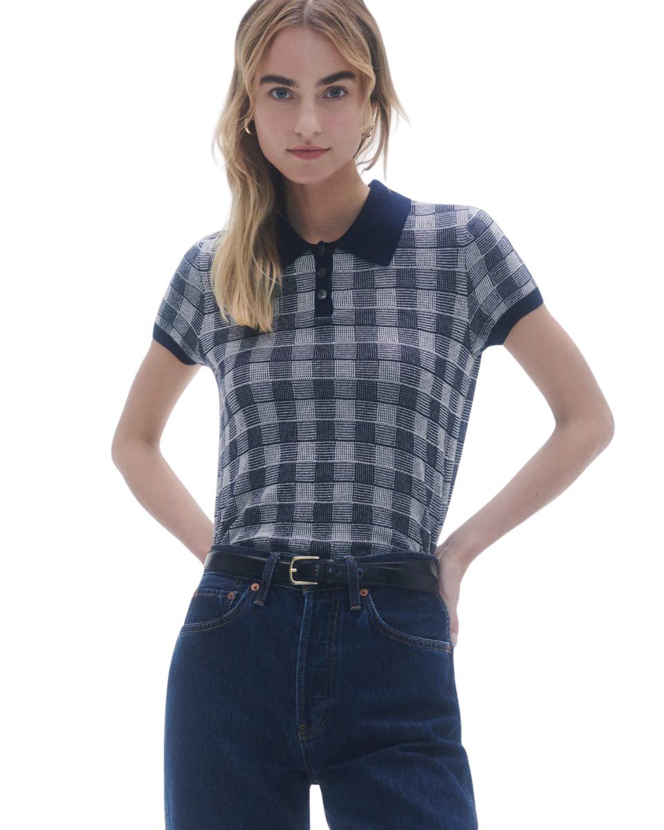 Gingham Shrunken Polo