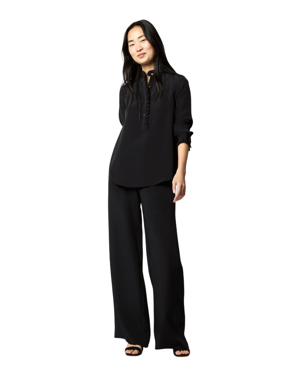 Kelly Pant in Black Silk Crepe de Chine