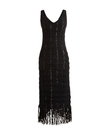 Montauk fringe-trim sweater-dress