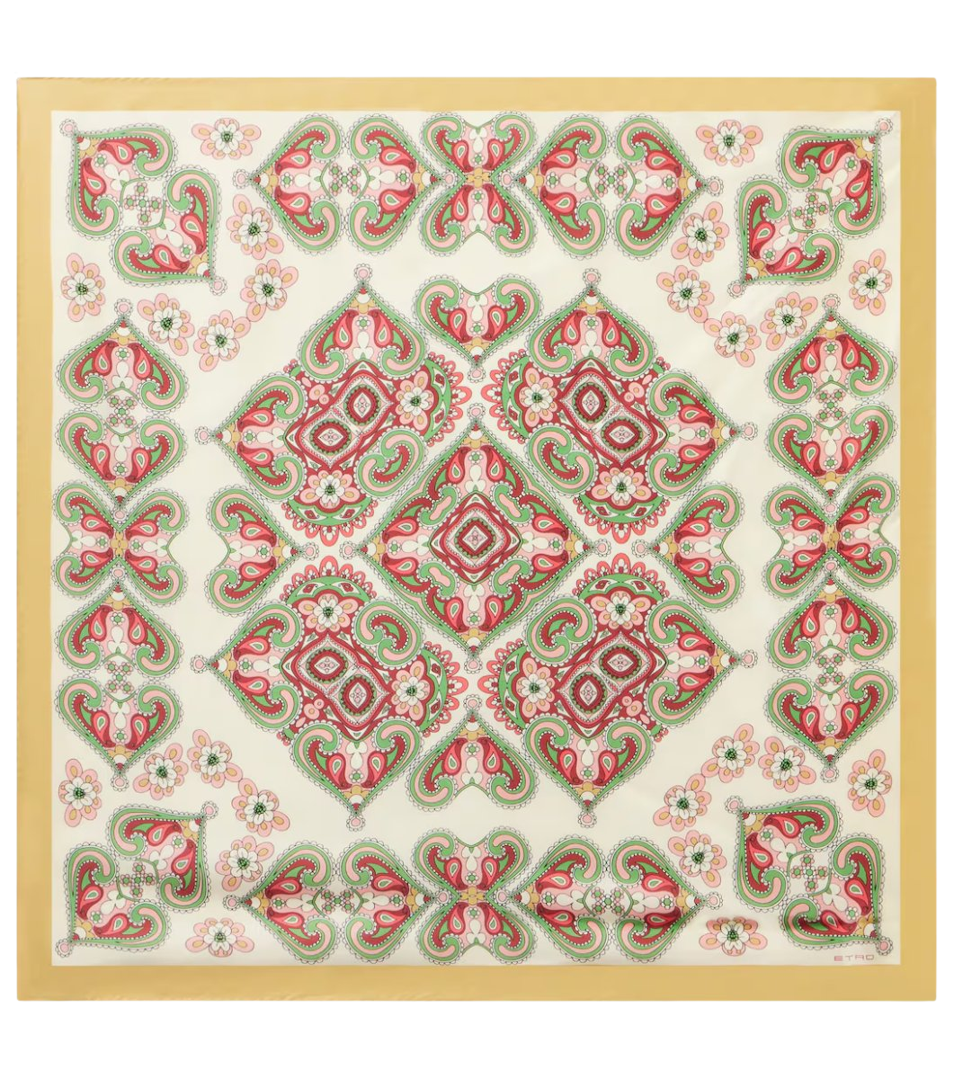 Paisley silk twill scarf