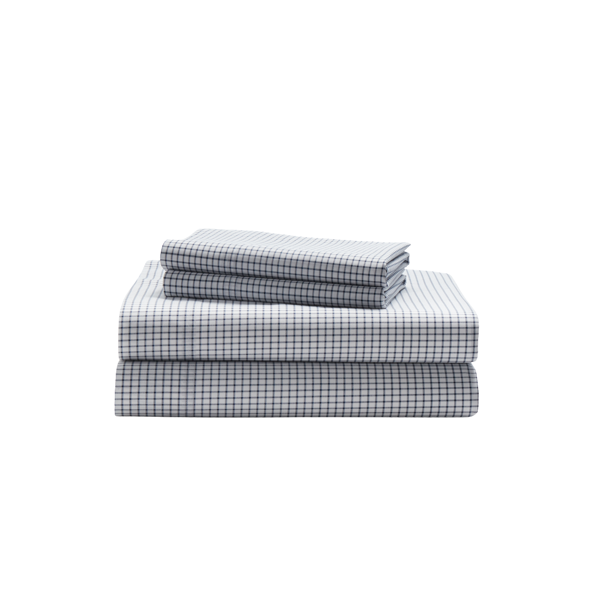 Sloane Cotton Percale Checked Sheet Set