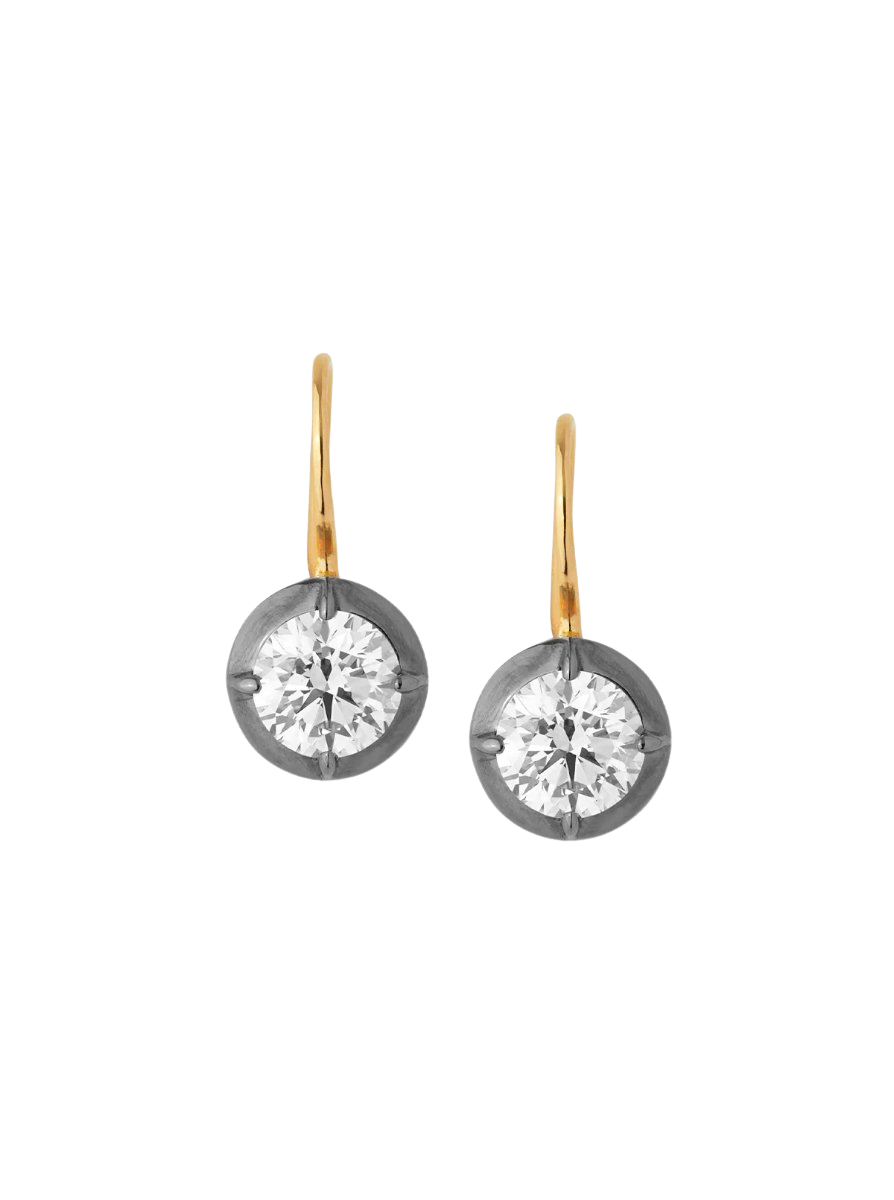 LUCIEN MOISSANITE LATCHBACK EARRINGS, GOLD