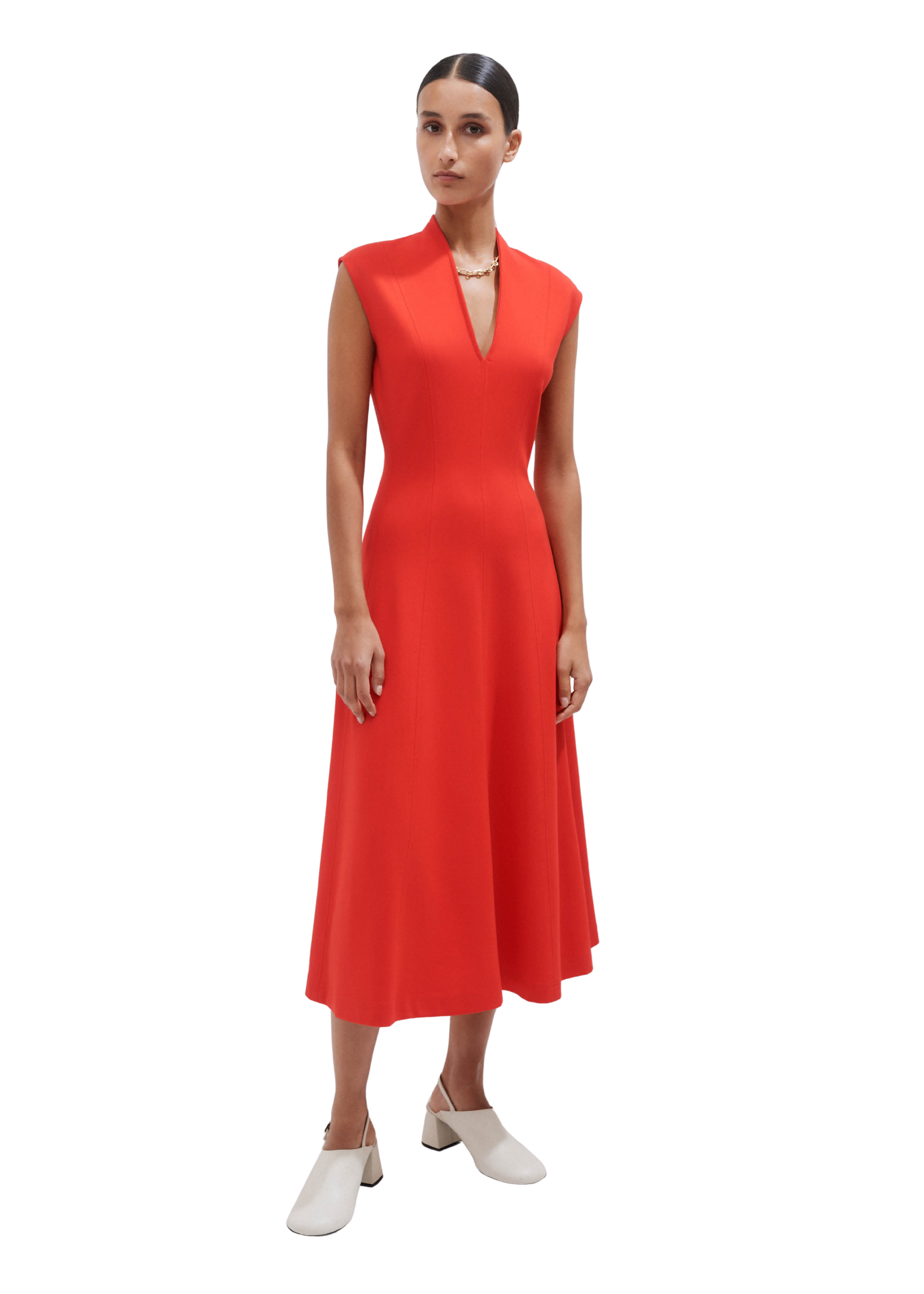 Travel Tailoring Seam Detail Midi Dress