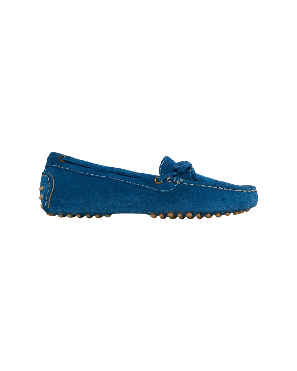 Driving Moccasin in Atlantis Blue Suede