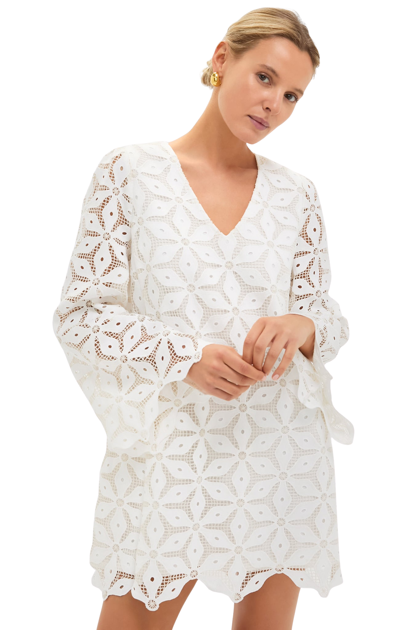 White Floral Lace Camilla Dress