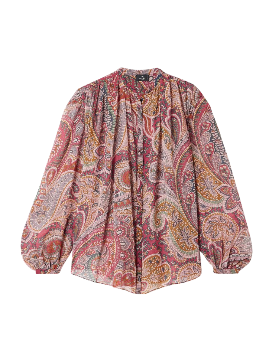Paisley-print silk-crepon shirt
