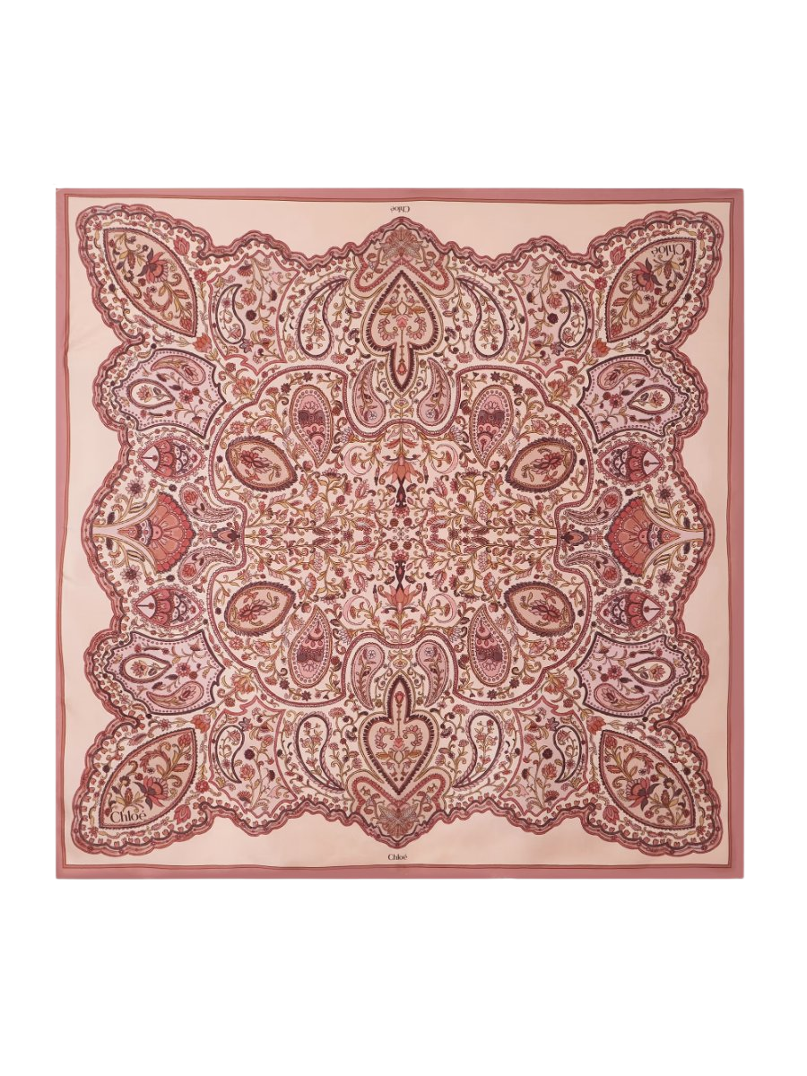 Paisley-print silk-twill scarf
