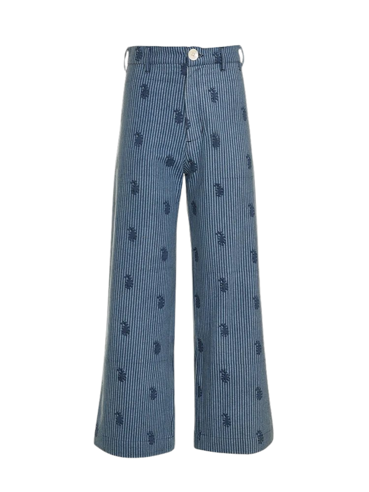 Disco Pant in Thin Stripe / Small Paisley