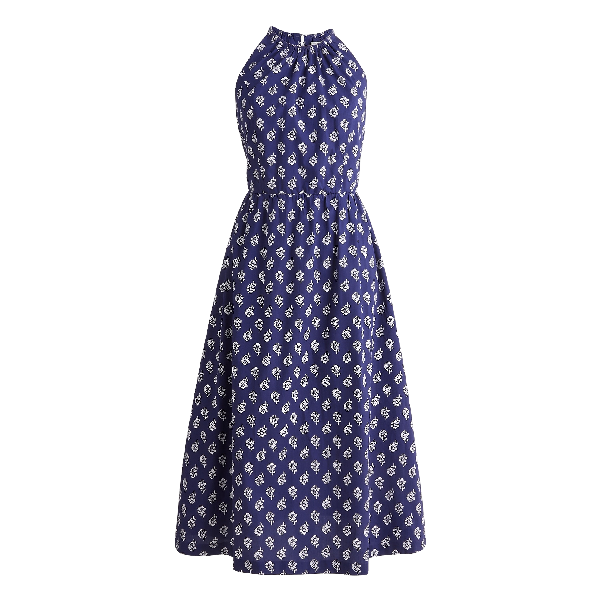 Strappy poplin halter dress