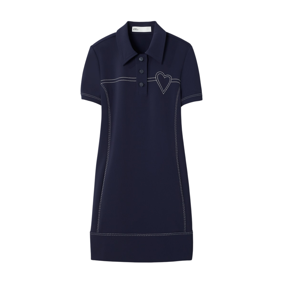PICK STITCH STRETCH POLO DRESS