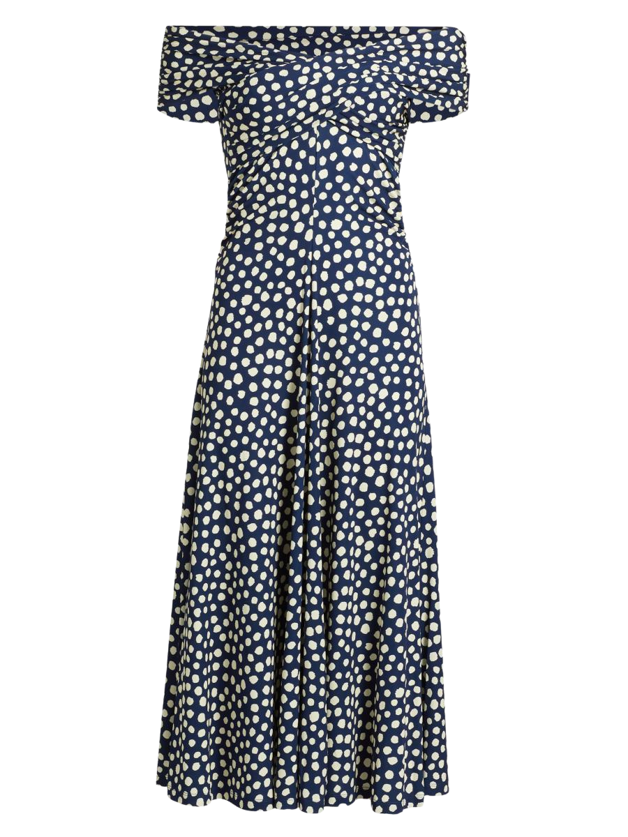 Glen Cove Polka Dot Midi-Dress