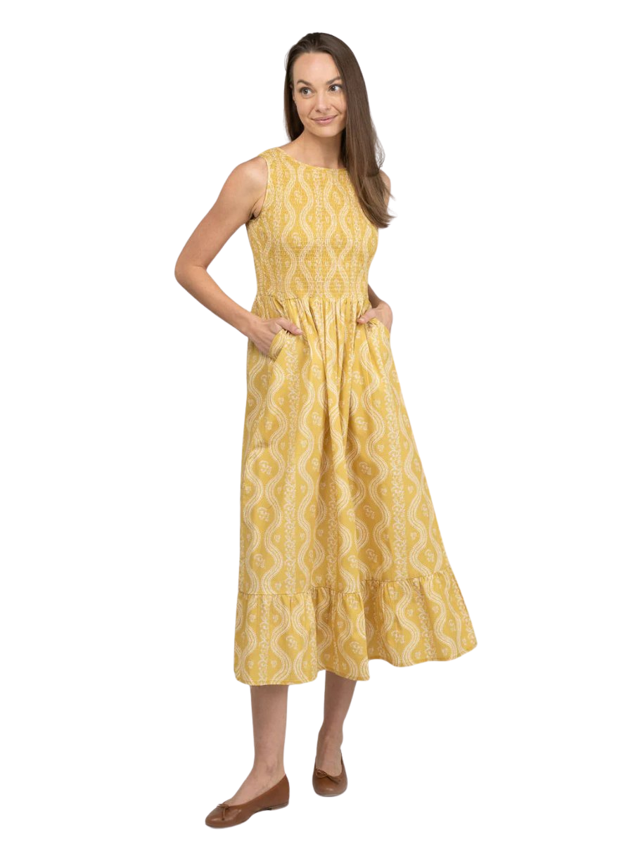 The Margot Dress | Marigold Virginia Stripe