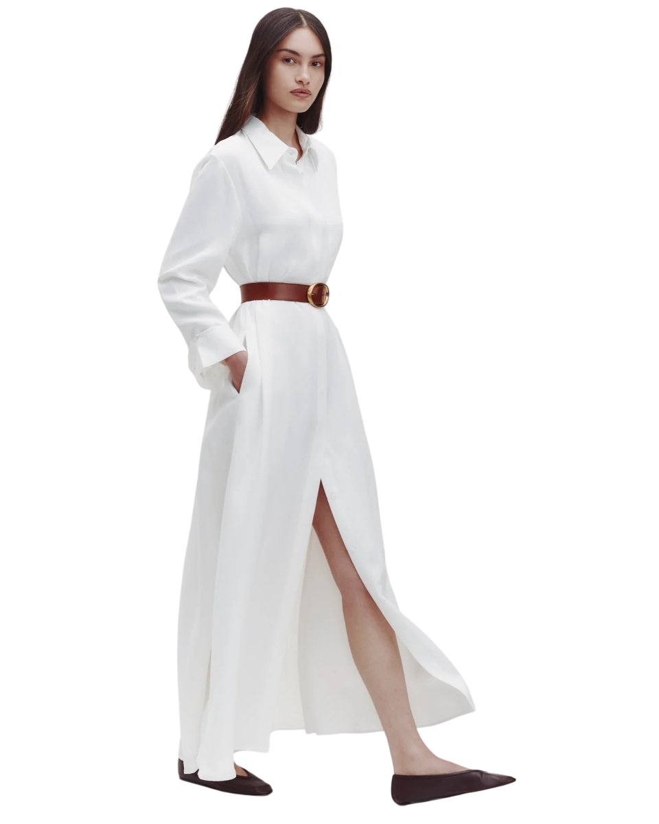 Jenny's Gown in Coated Viscose Linen