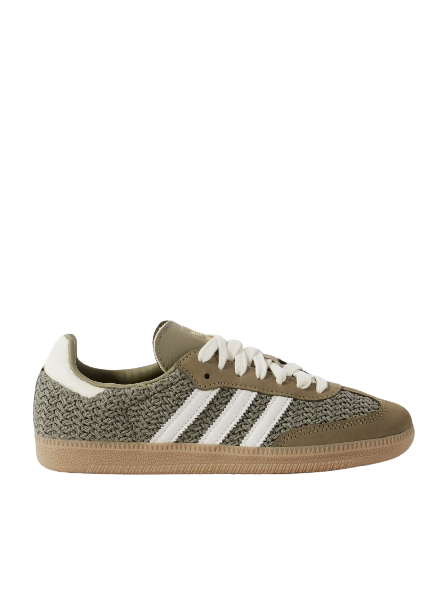 Samba OG leather and suede-trimmed crochet sneakers