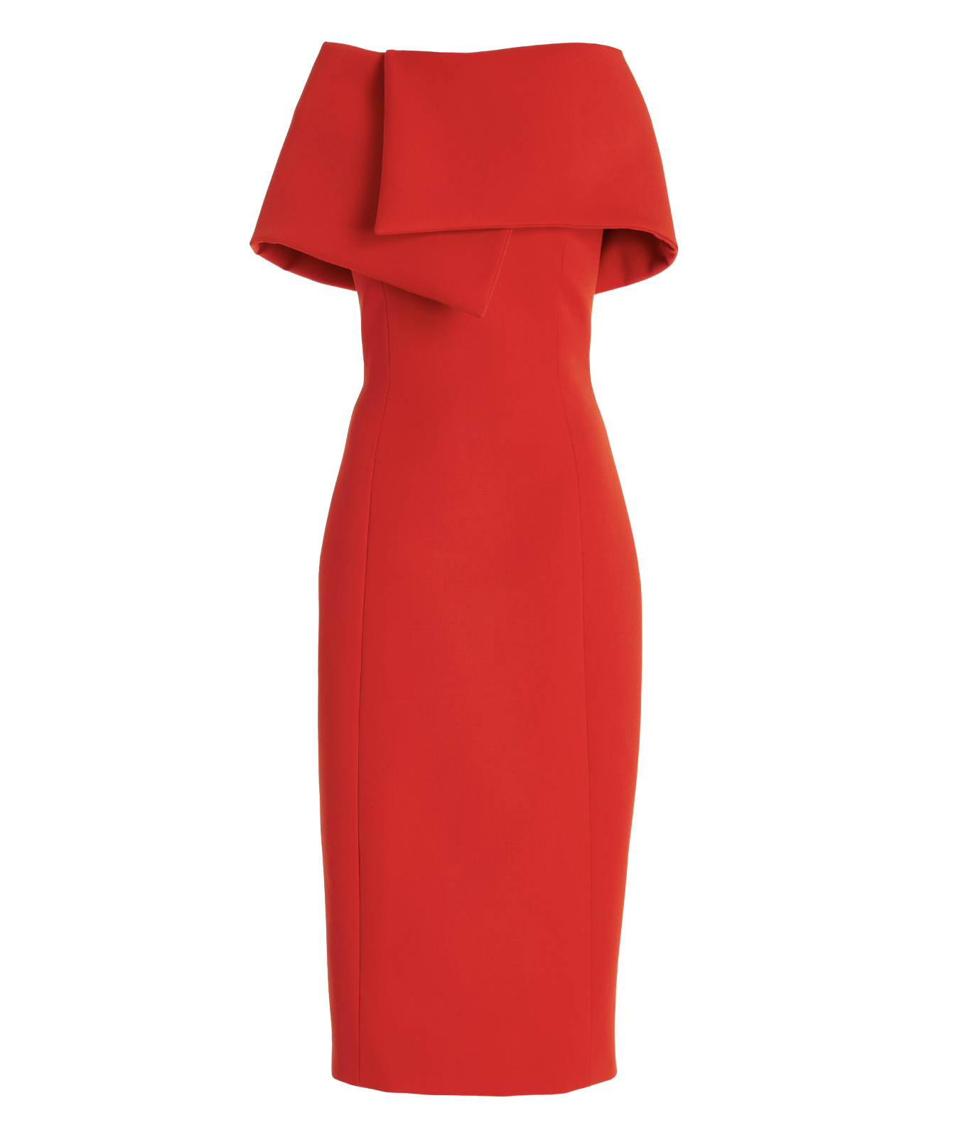 Draped Bonded Wool Midi Dress