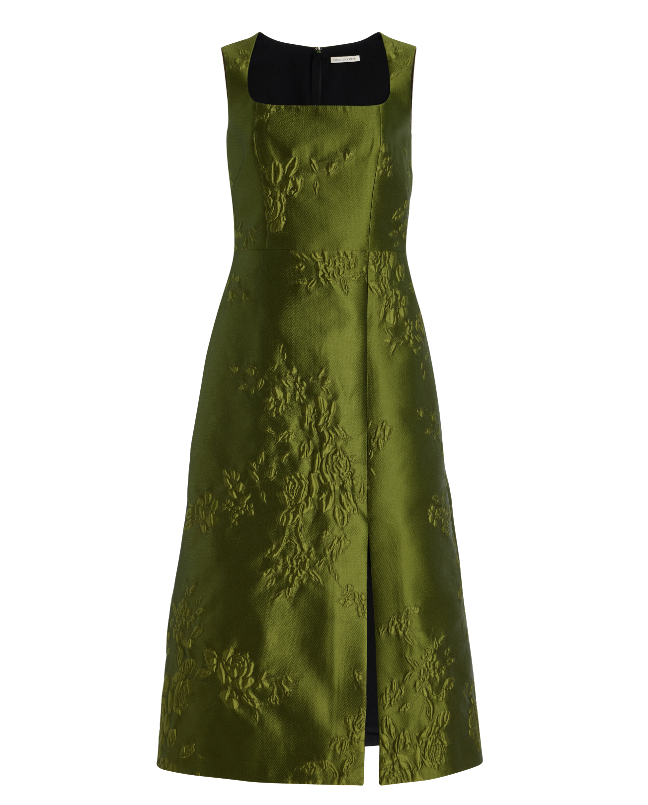 Pinah Embossed Satin Jacquard Midi Dress
