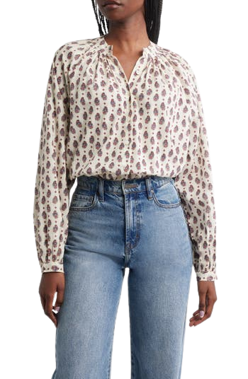 Julienne Paisley Print Organic Cotton Button-Up Shirt