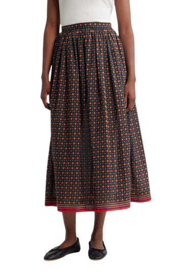 Marciette Foulard Print Organic Cotton Maxi Skirt