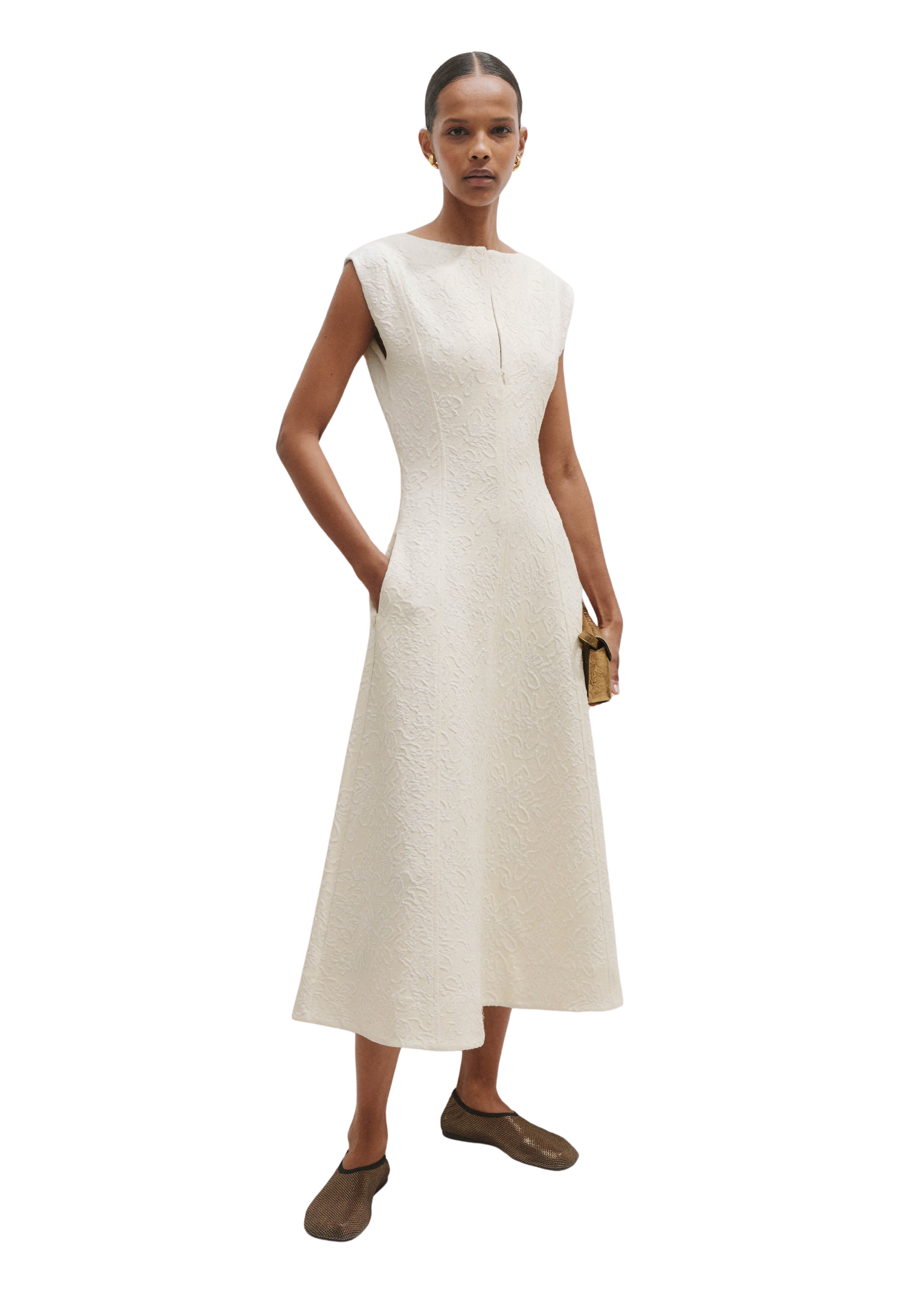 Floral Jacquard Midi Dress