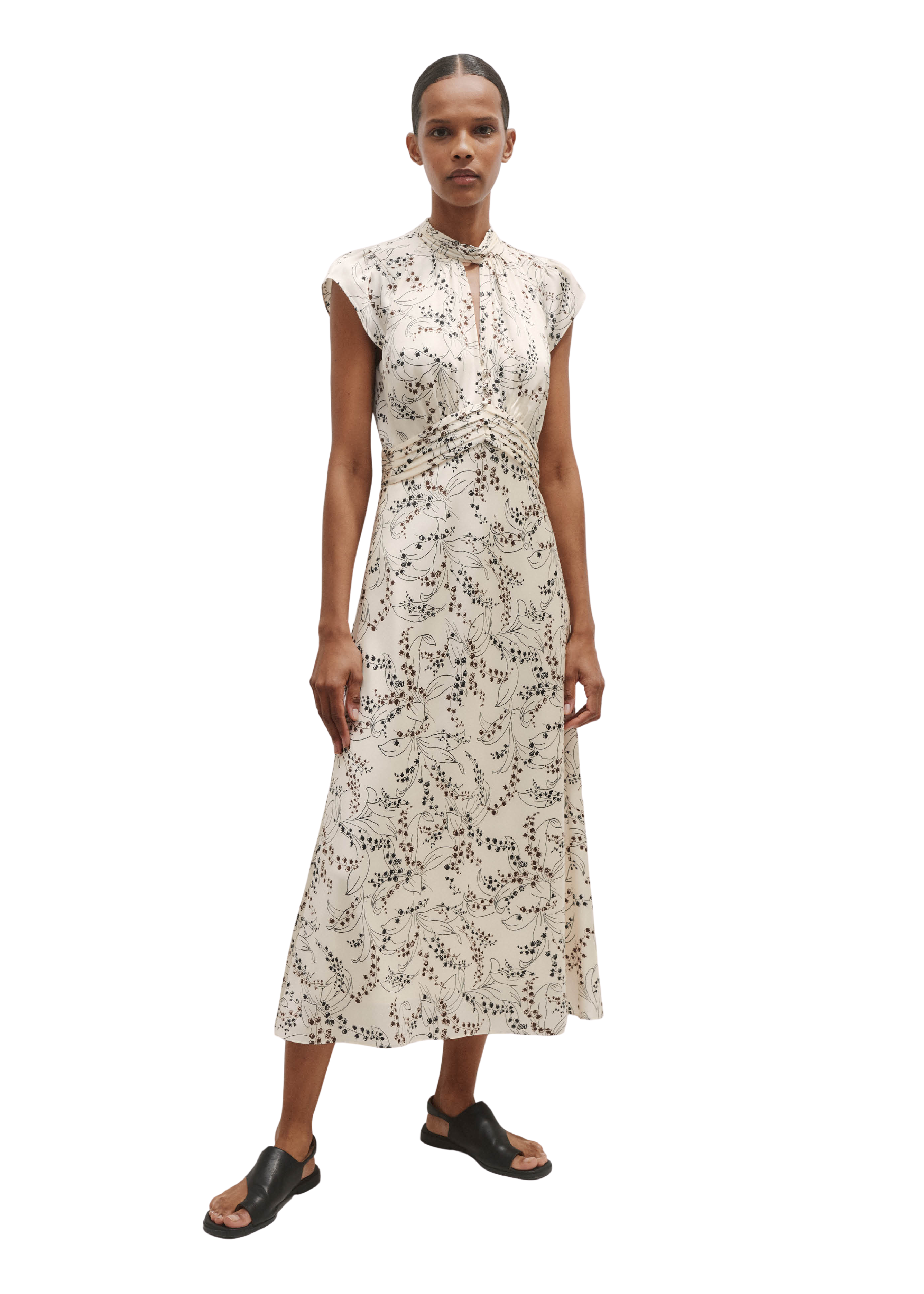 Lily Of The Valley Print Midi Tea Dress