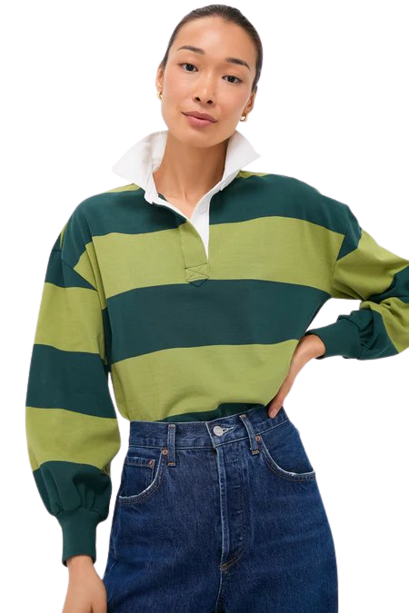 Woodbine and Junebug Stripe Harry Rugby Polo