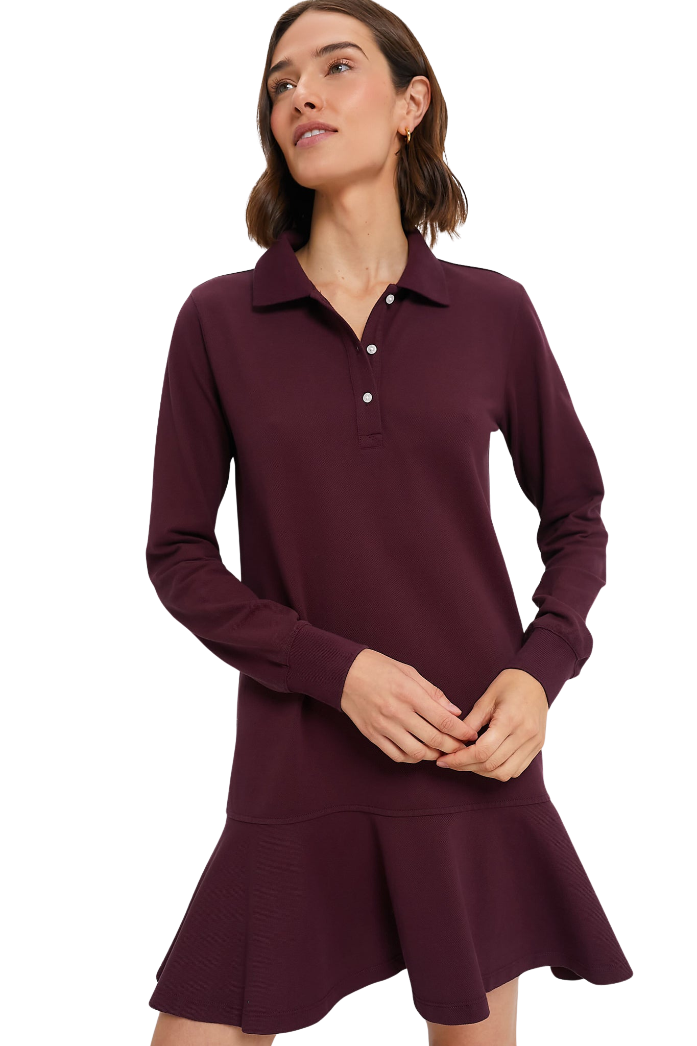 Winetasting Long Sleeve Pique May Polo Dress
