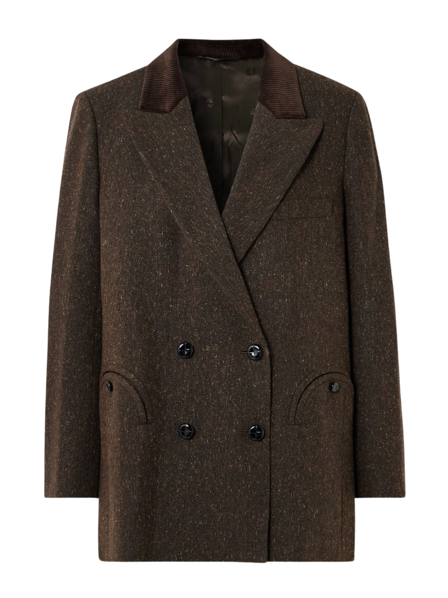 Everynight corduroy-trimmed wool-blend blazer