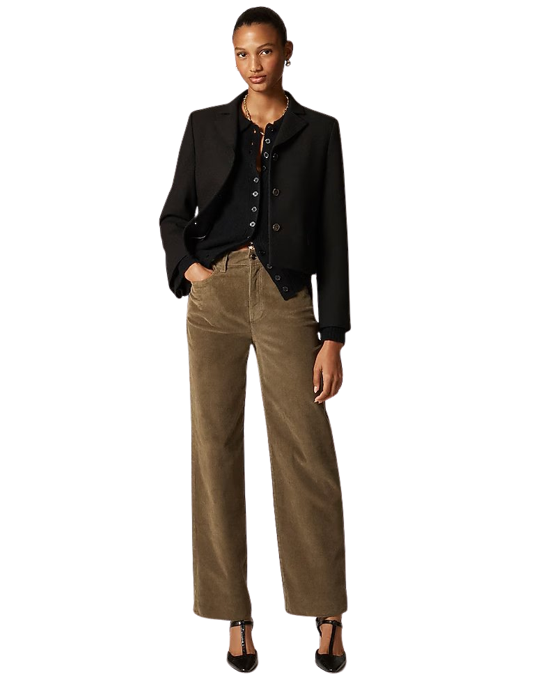 Slim-wide pant in corduroy