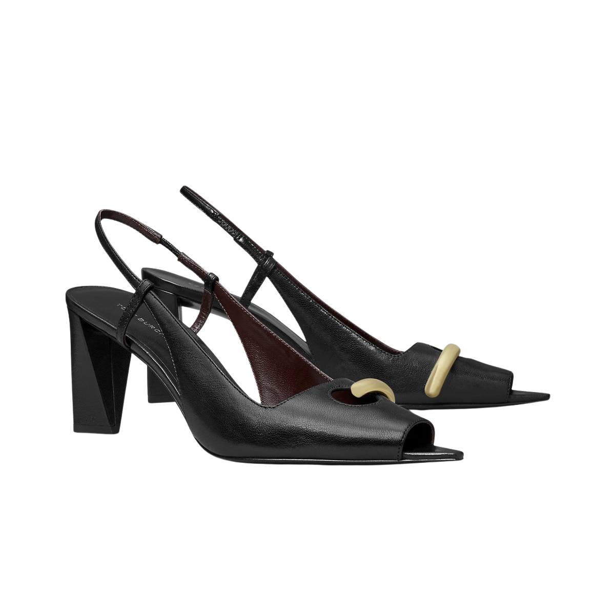 Pierced Peep-Toe Slingback