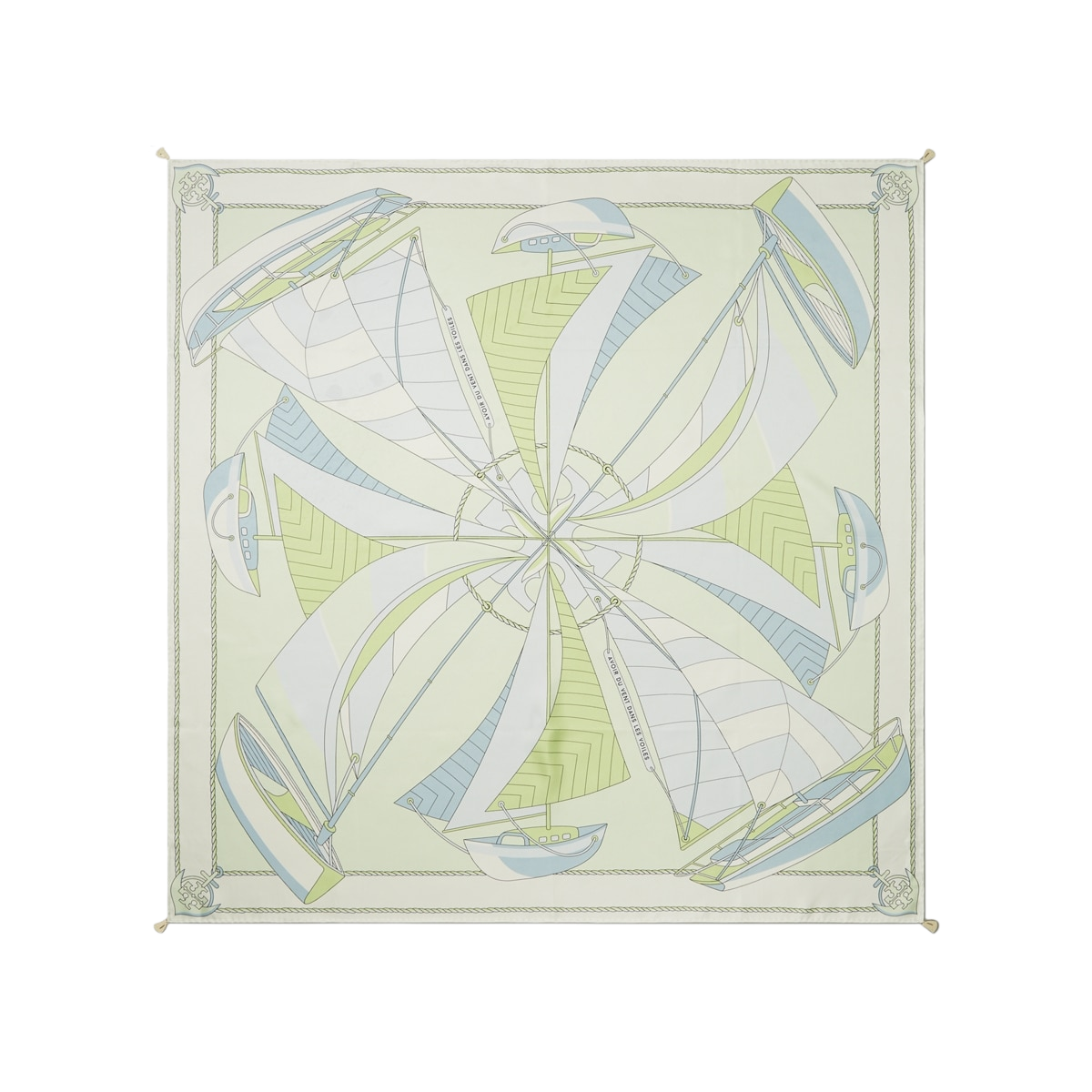 Sailboat Spiral Silk Square Scarf