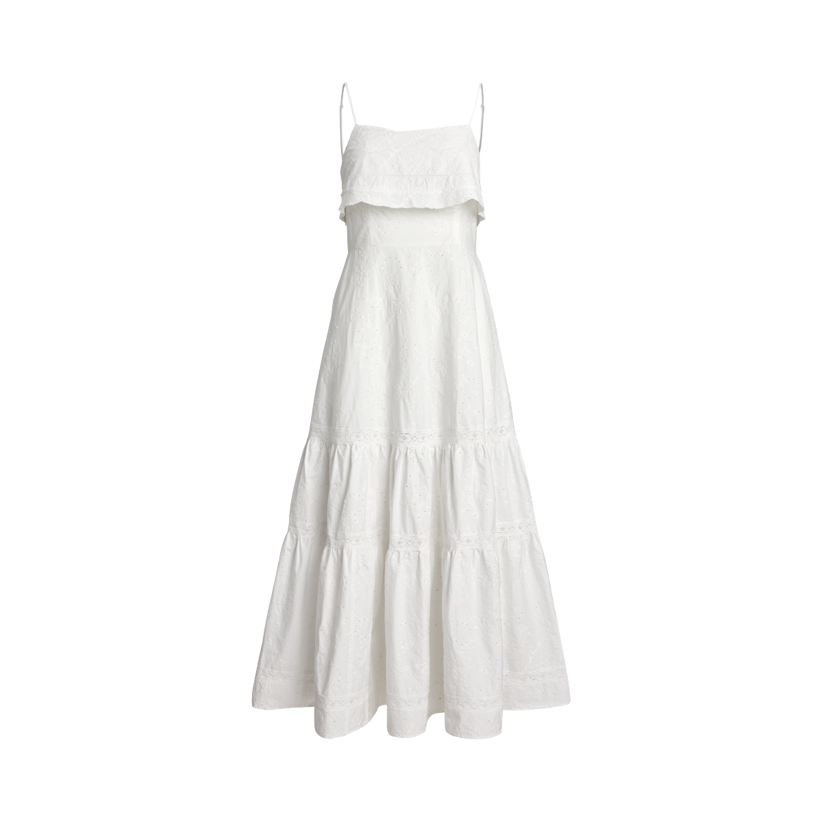Cotton Eyelet Tiered Maxidress