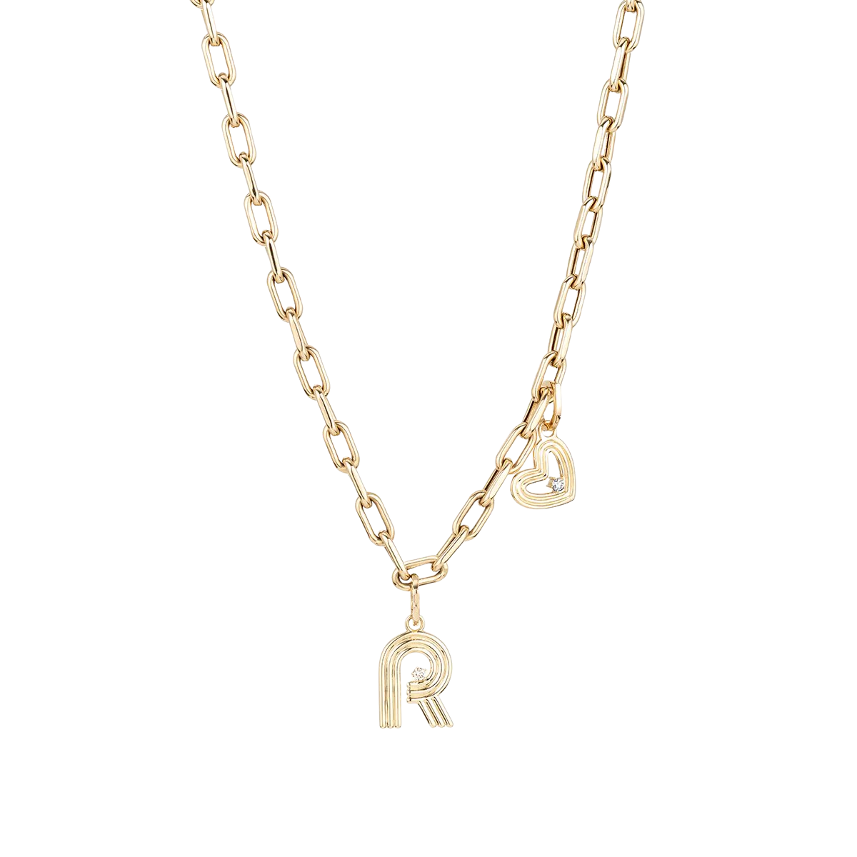 Groovy Diamond Initial Hinged Charm