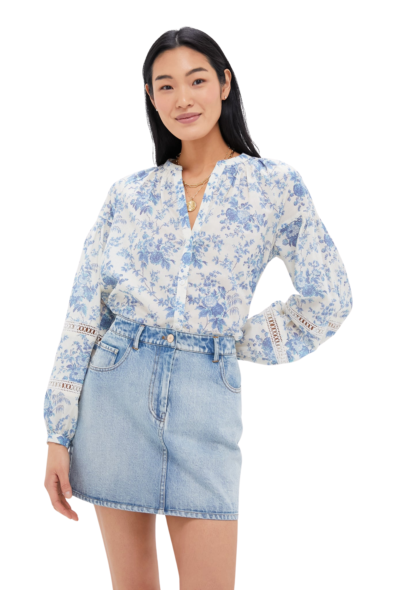 Forget Me Not Floral Camden Blouse