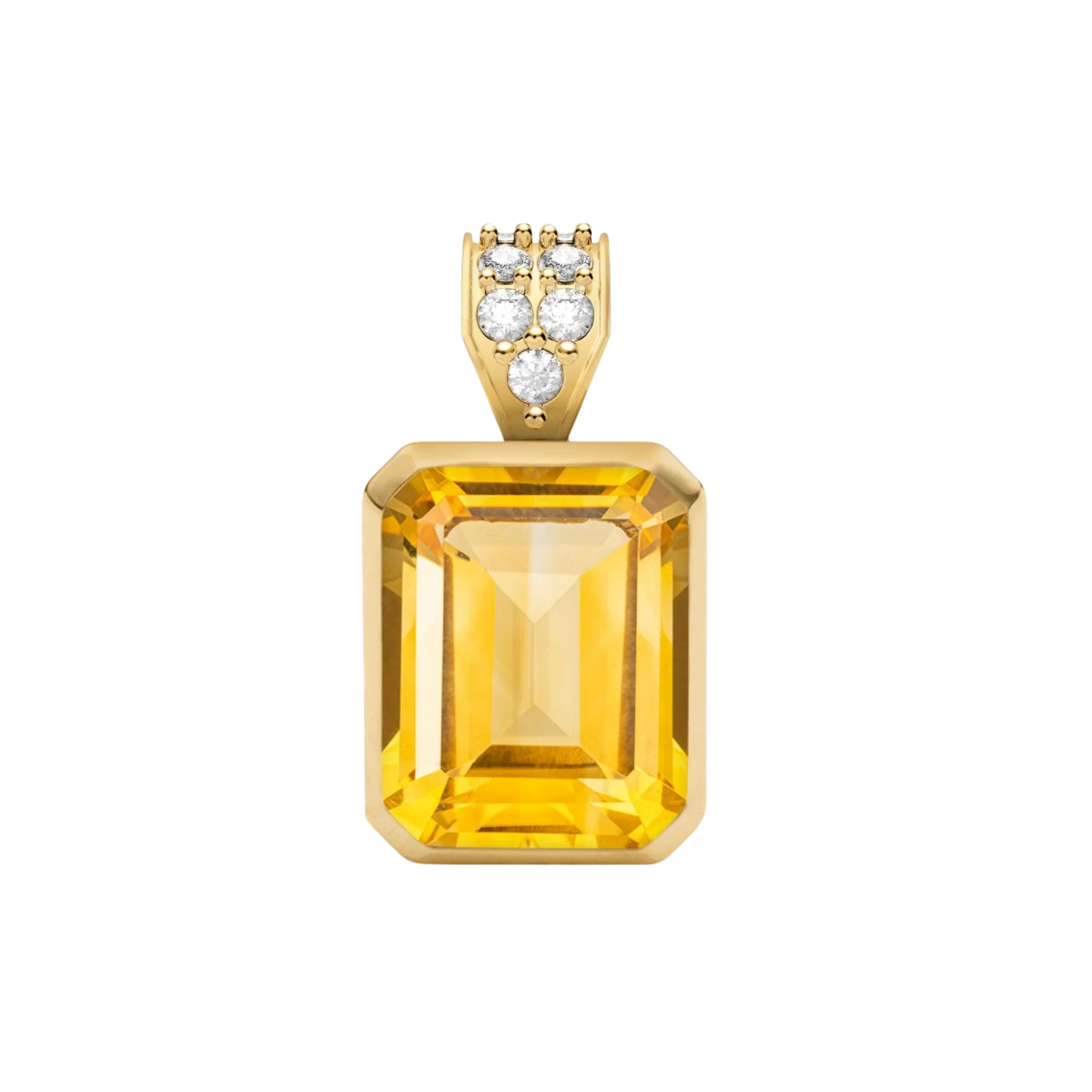 Warren Citrine Pendant with Diamond Bale