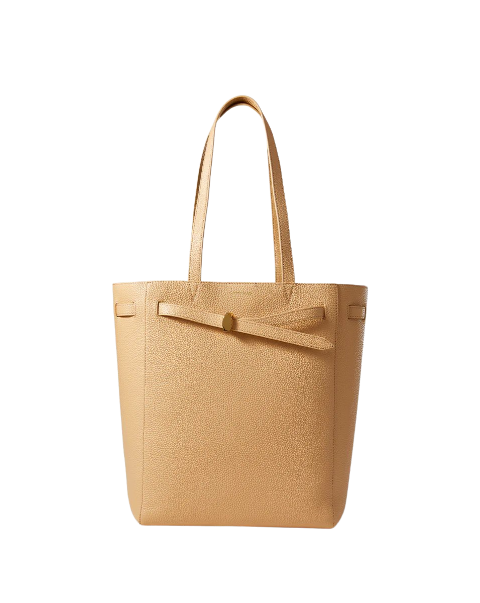 Veronica Beard Dash Tote Tan Leather Belted Handbag