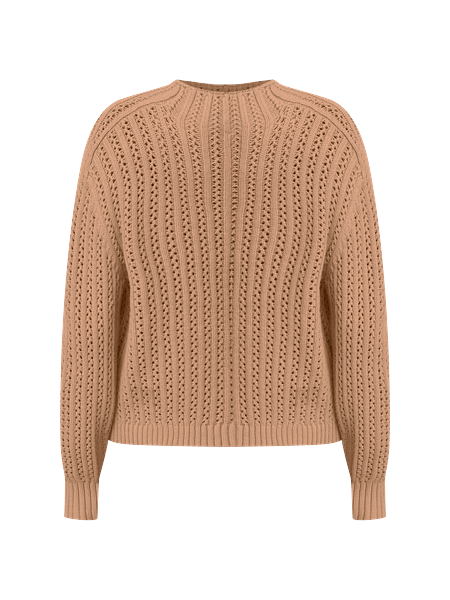 Pointelle Mock Neck Sweater