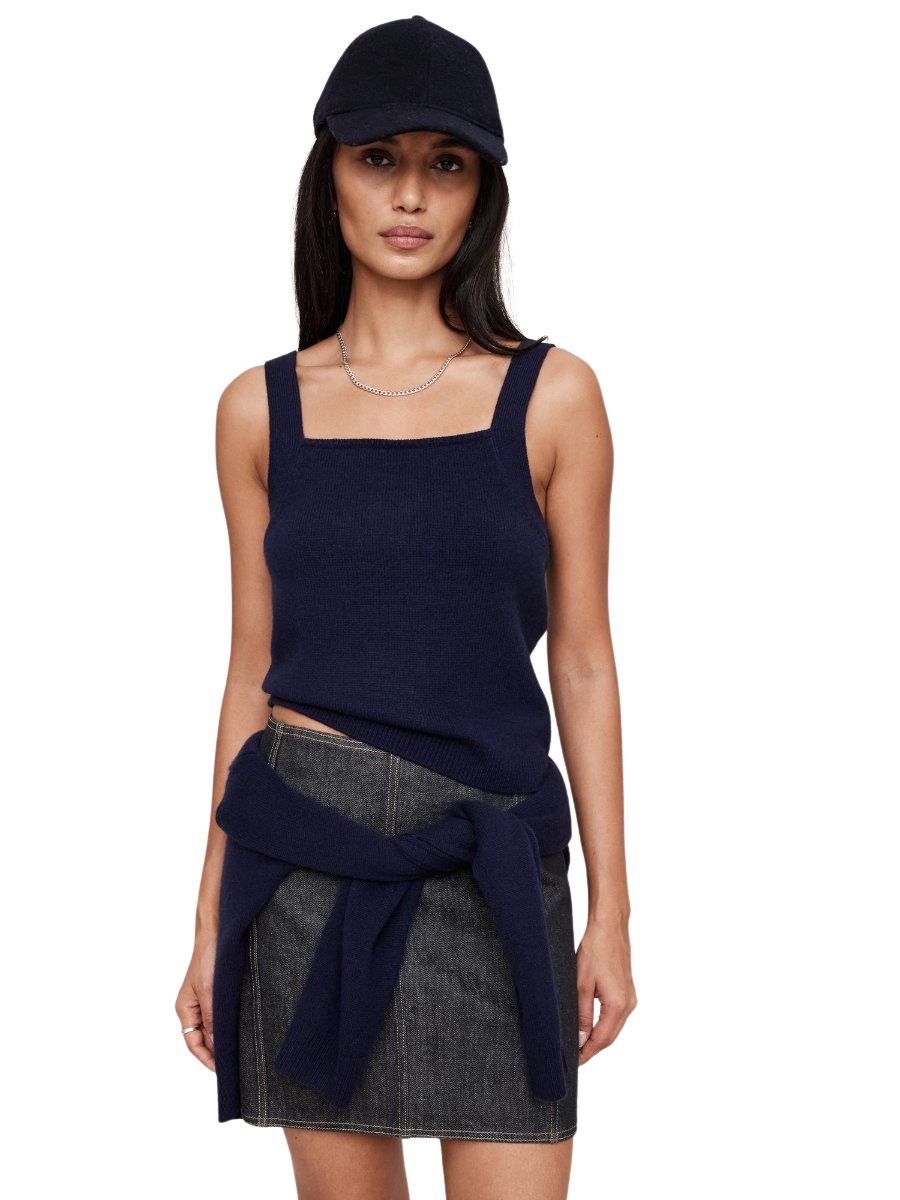 Cashmere Square-Neck Sweater Tank