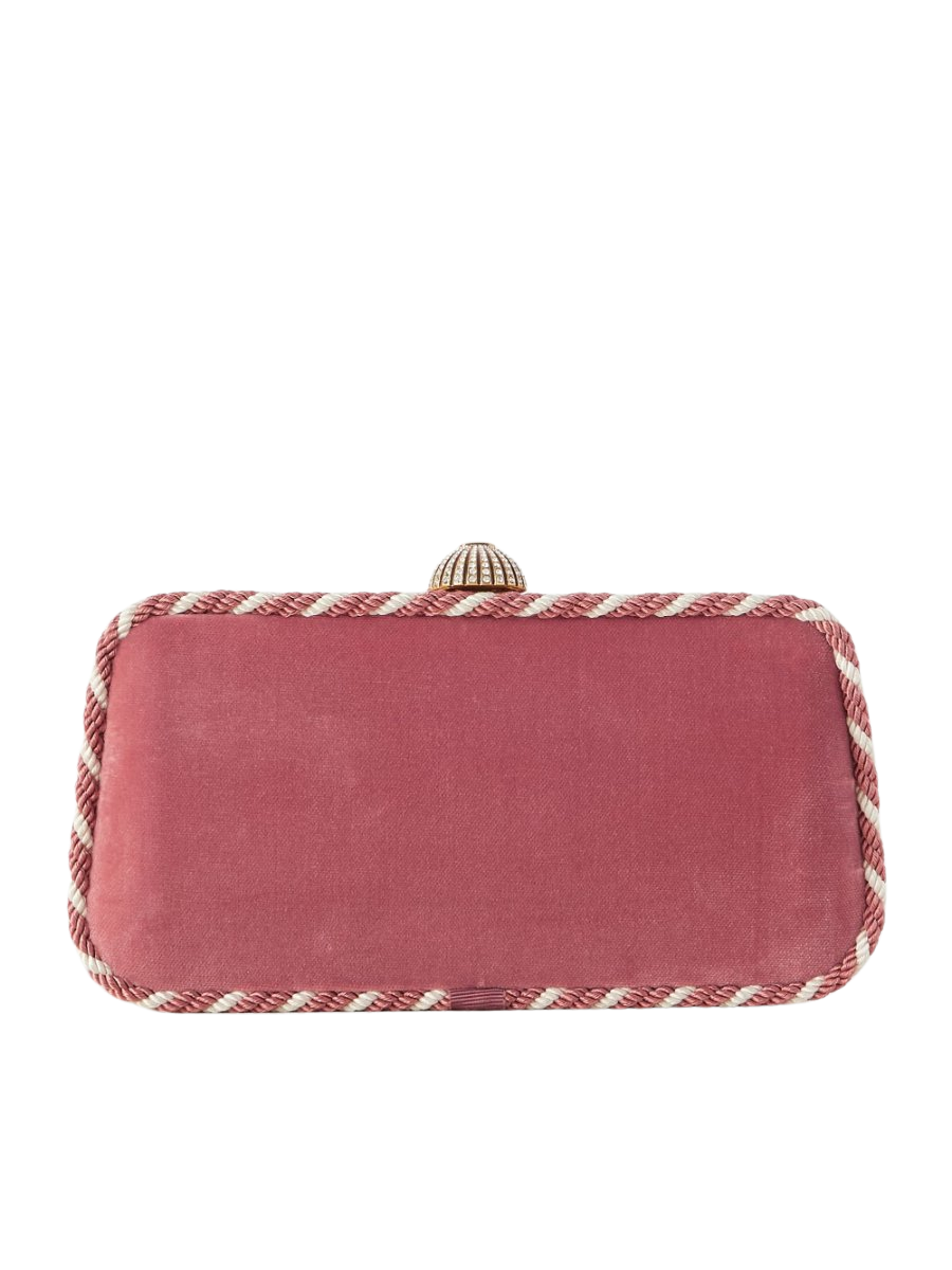 Carry Secrets embellished cord-trimmed velvet clutch