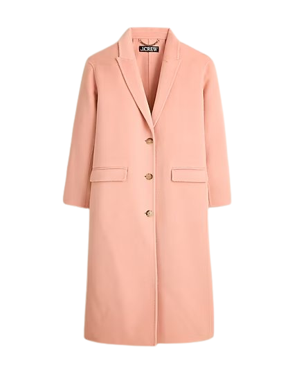 Longline topcoat in Italian wool blend