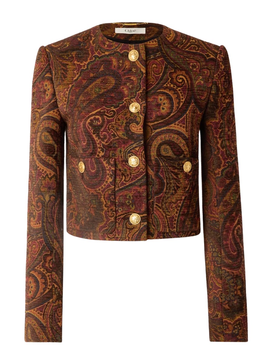 Cropped jacquard jacket