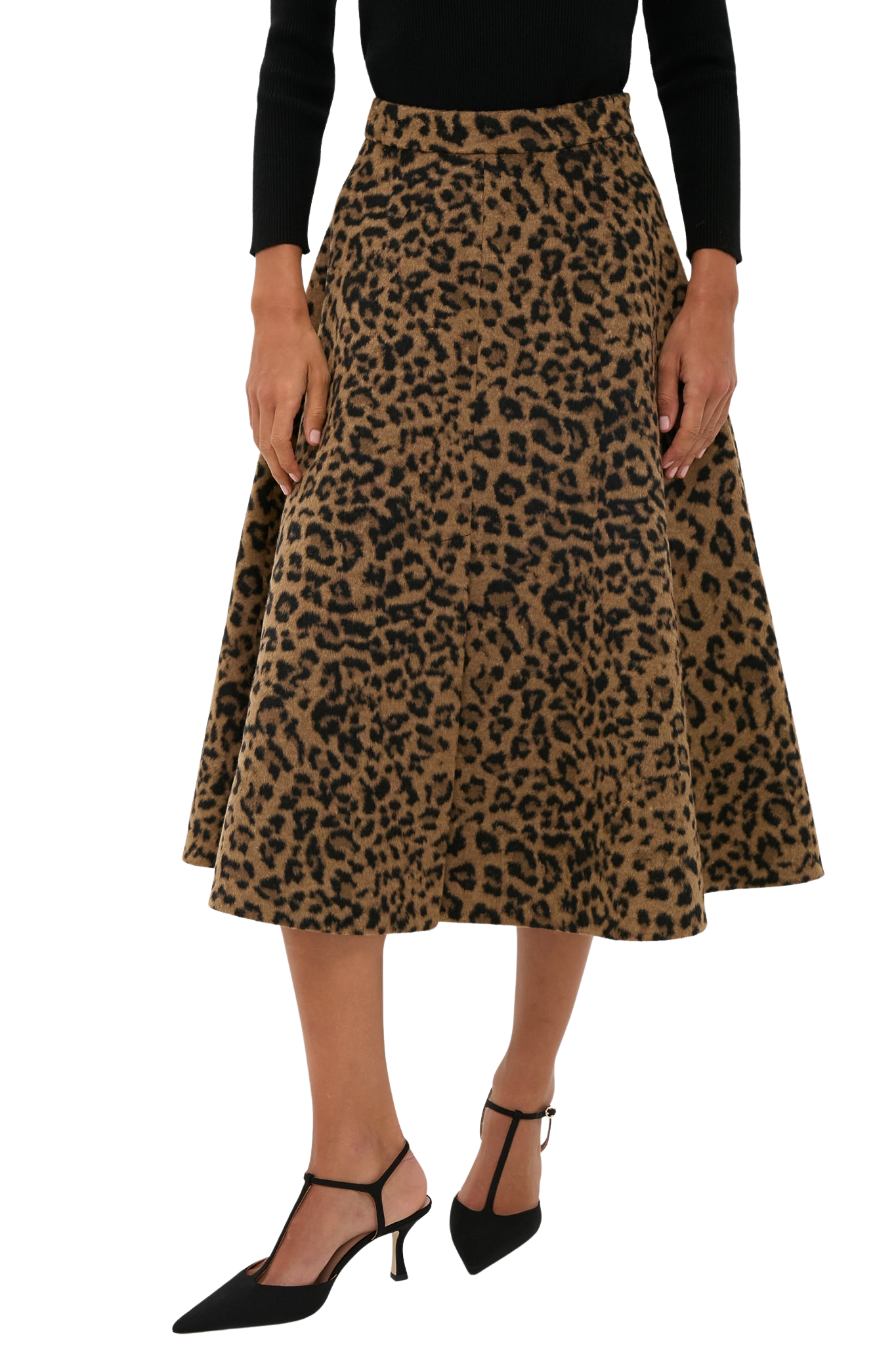 Leopard Brushed Wool Andrea Circle Skirt
