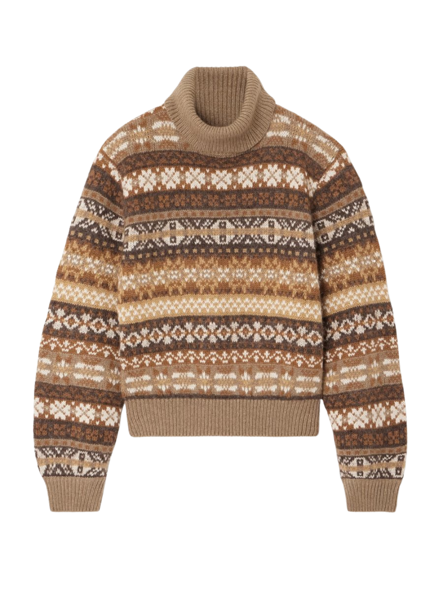 Scopello striped cashmere, alpaca and wool-blend jacquard turtleneck sweater