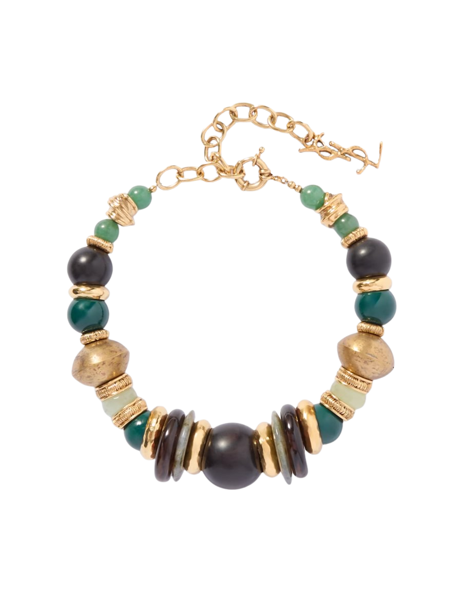 Gold-tone beaded necklace