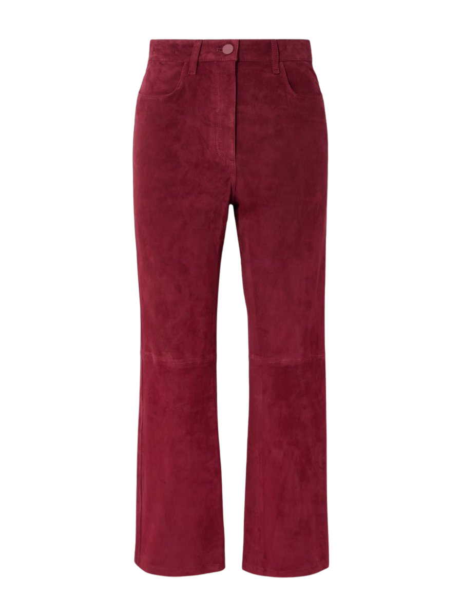 Duke cropped suede straight-leg pants
