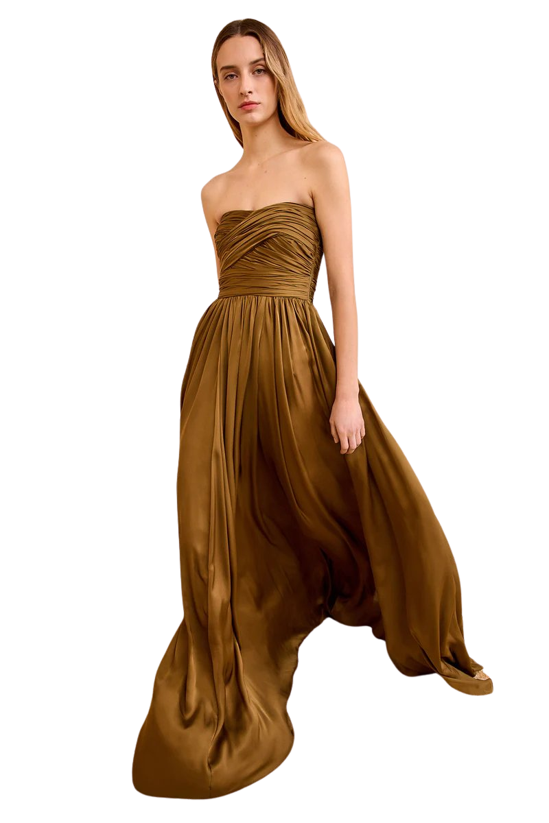 Anastasia Silk Wrapped Strapless Gown