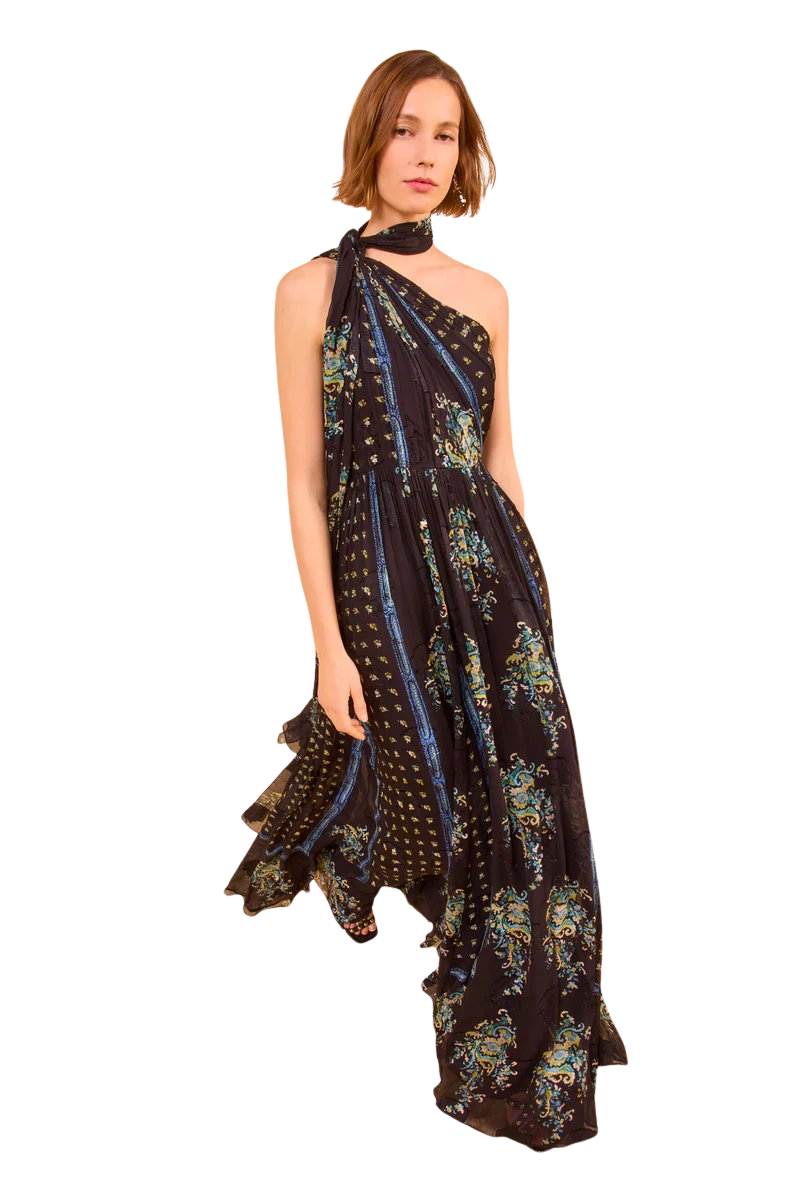 Angelique Draped Scarf Gown