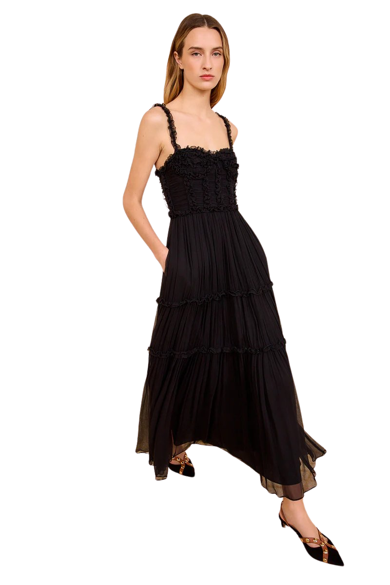 Talitha Silk Smocked Cami Midi Dress