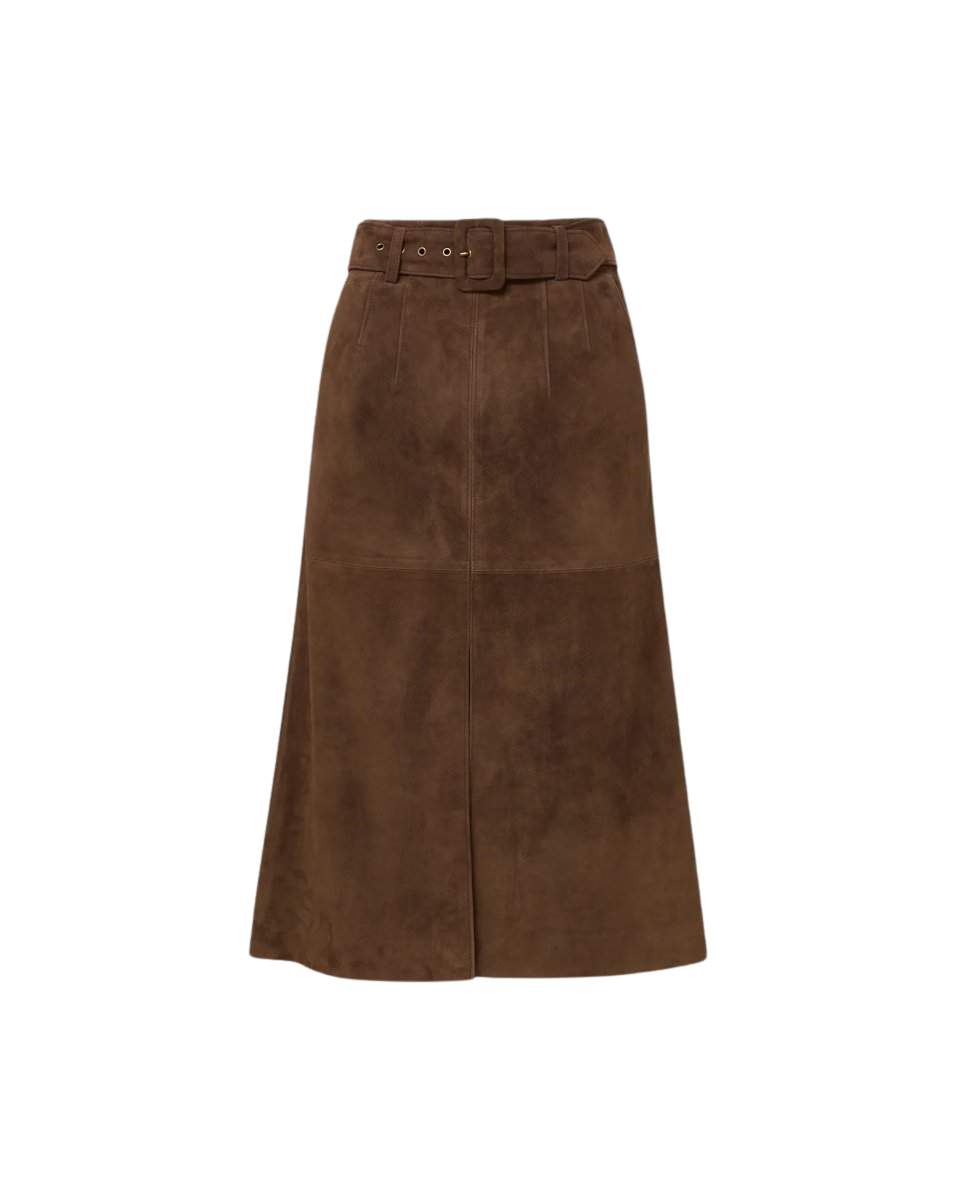 Alexie Suede Midi Skirt