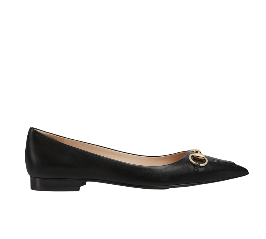 Erin Leather Horsebit Ballerina Flats