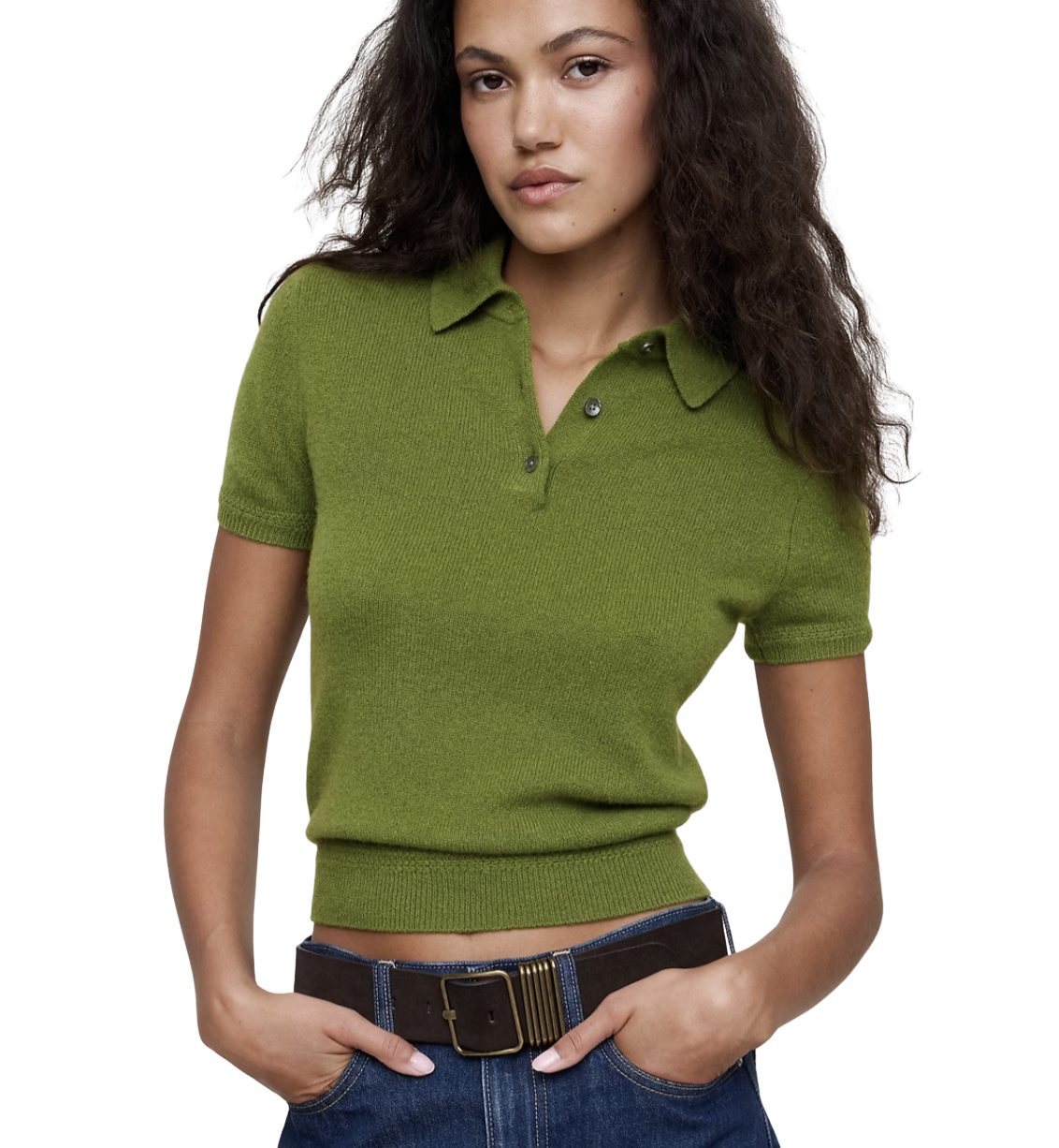 Lightweight Cashmere Short-Sleeve Sweater Polo